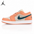 Air Jordan 1 Low Grey/Pink/Green Hook Unisex Sneakers DC0774-800