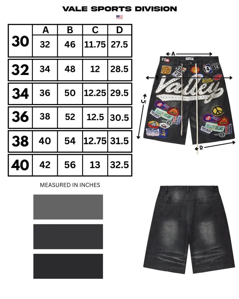 Vale Forever Black 1980s Jorts 'Black/Wash'