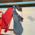 Ferragamo Style Men's Micro Pattern Silk Tie