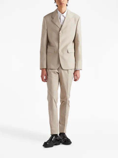 Prada triangle logo single-breasted blazer