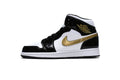 Nike Air Jordan 1 Mid Patent Black White Gold Reps Sneaker  852542-007
