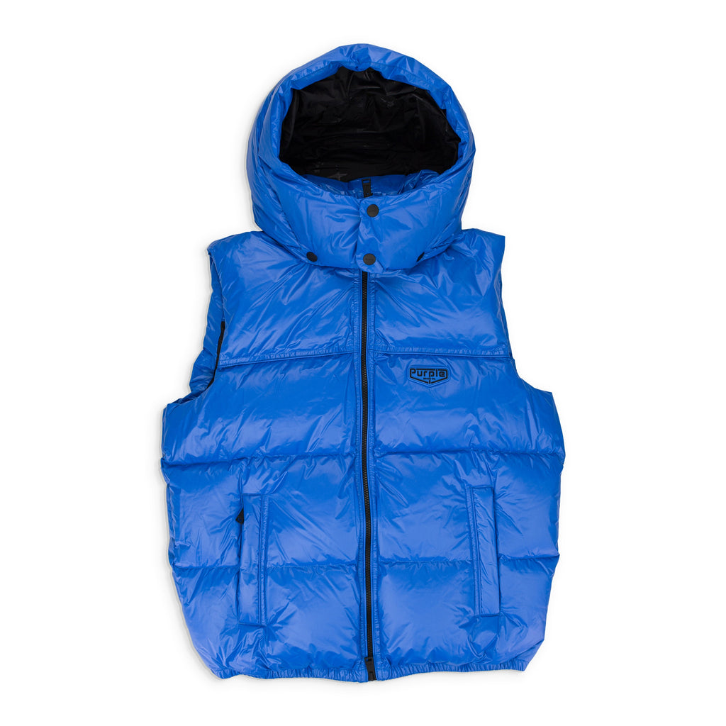 Blue Nylon Puffer Vest