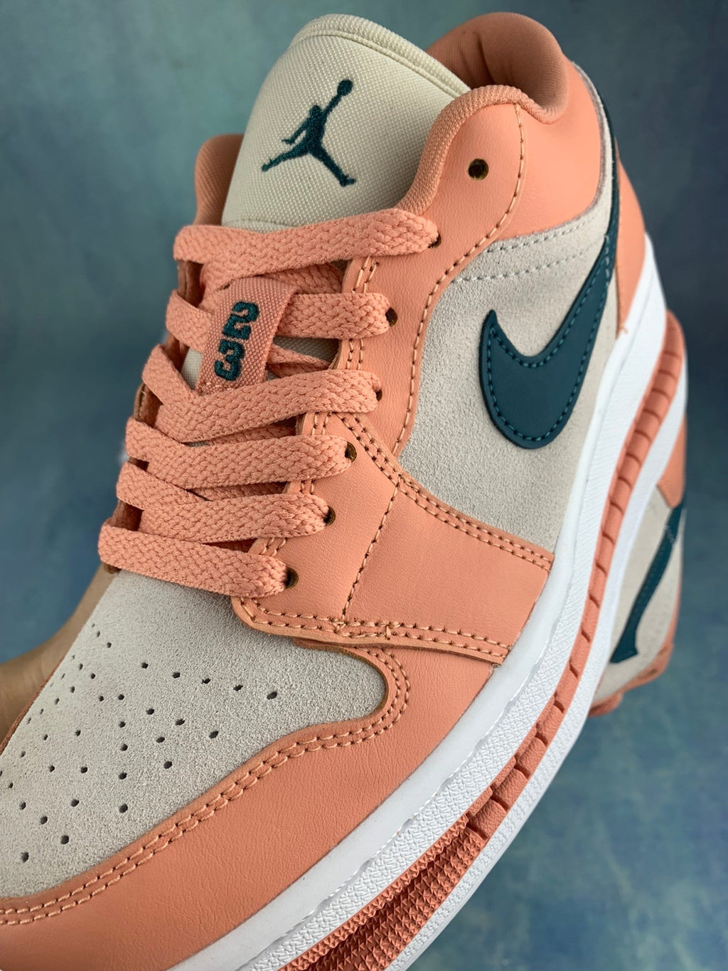 Air Jordan 1 Low Grey/Pink/Green Hook Unisex Sneakers DC0774-800