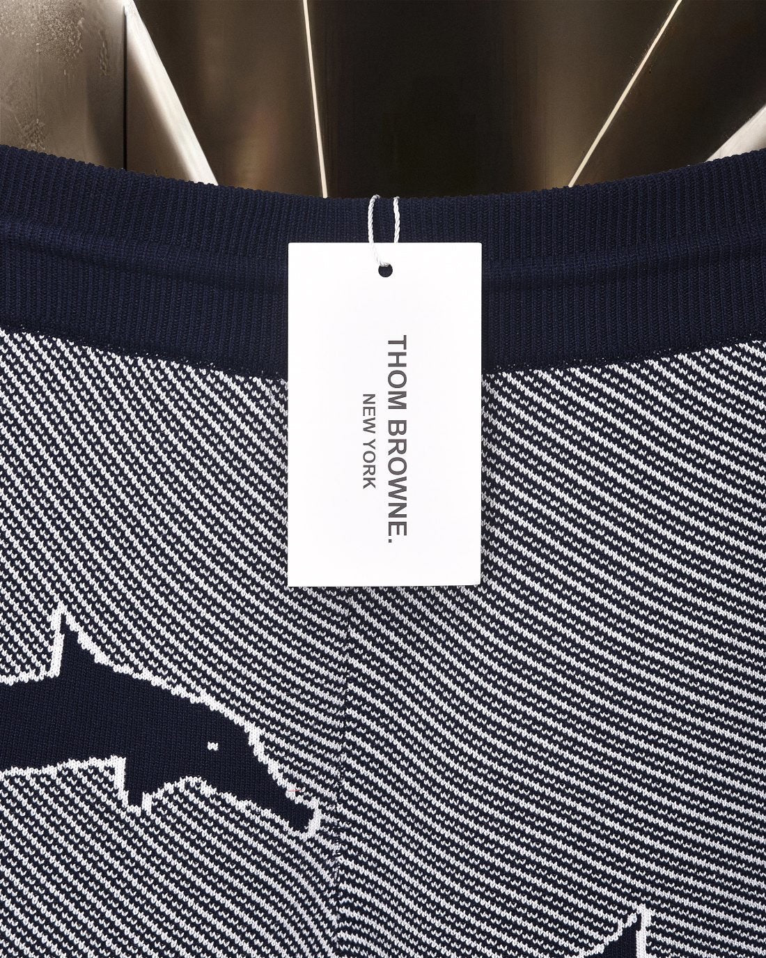 Thom Browne Style Four-Bar Stripe Knit Shorts