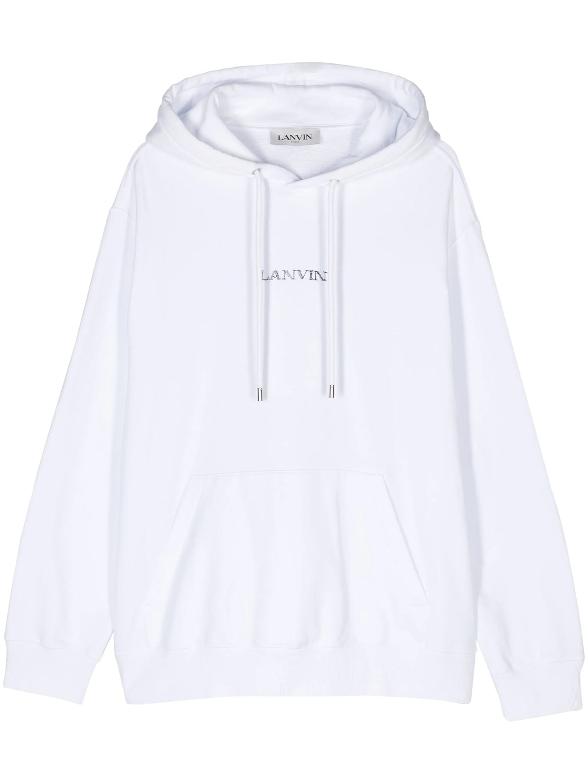 Lanvin Paris Loose Fit Logo Hoodie in White