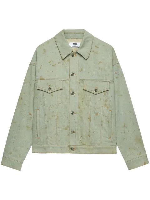 MSGM stained denim jacket