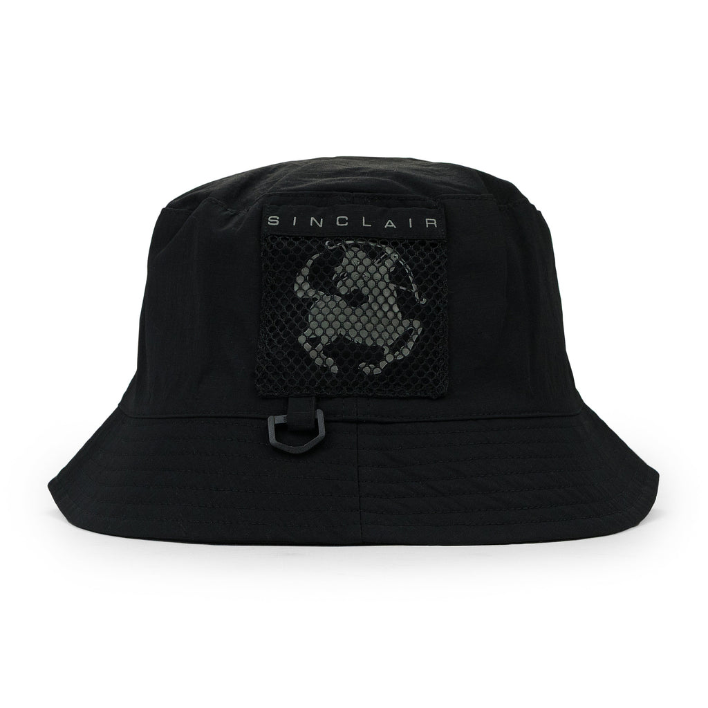 BLACK MESH POCKET BUCKET HAT