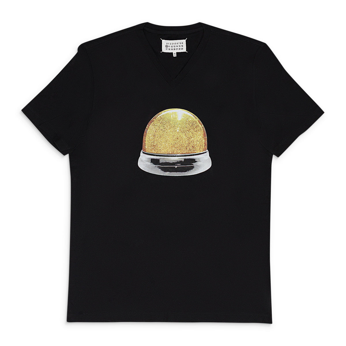 BLACK SNOW GLOBE V NECK T-SHIRT