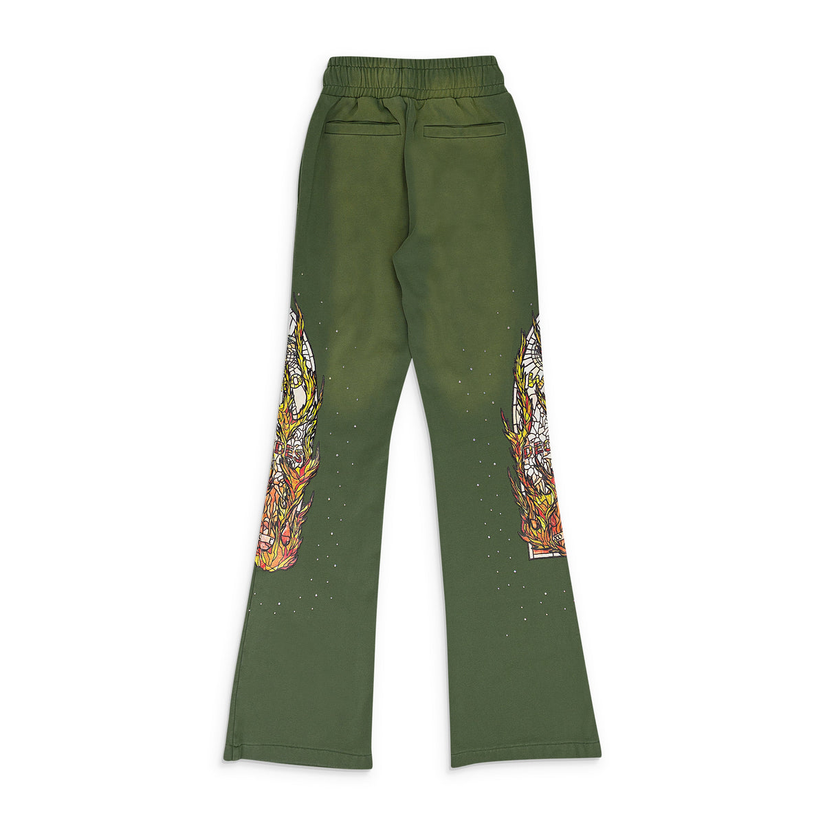 GREEN FLAME GLASS SWEATPANTS