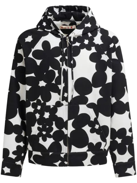 Marni floral-print cotton hoodie