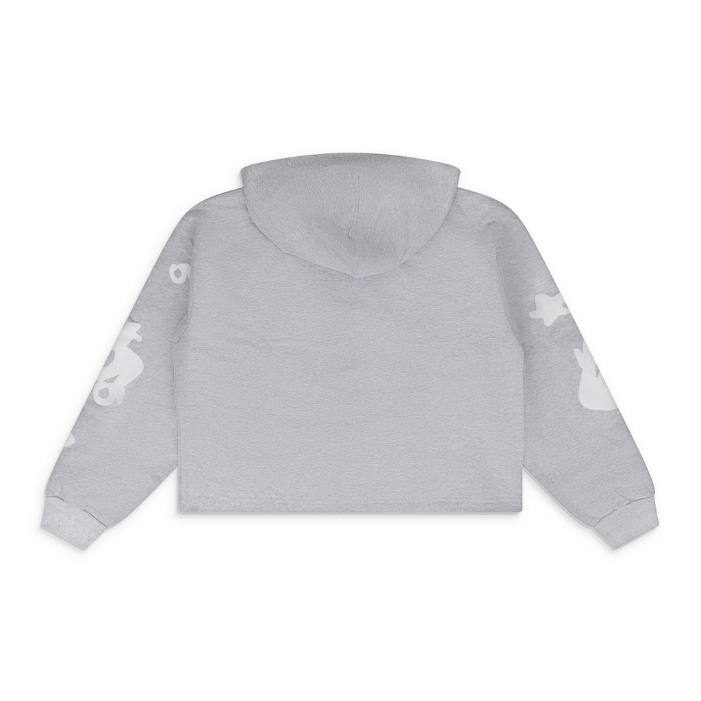 Grey Womens Beluga Grey Crop Hoodie
