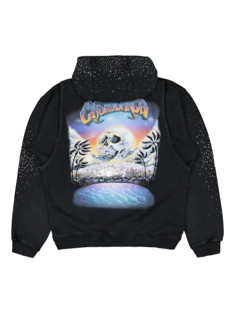 Casablanca La Prémonition crystal embellished zip hoodie
