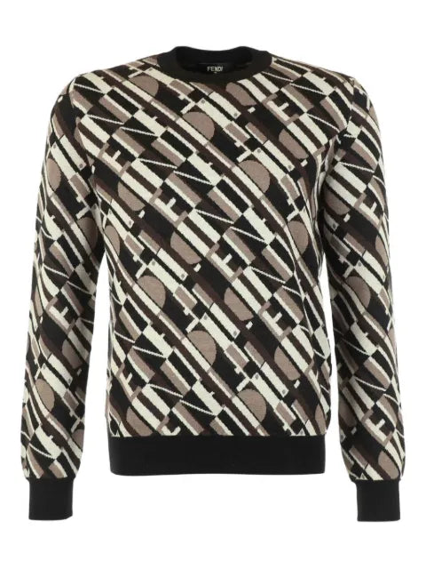 FENDI patterned crew-neck sweater