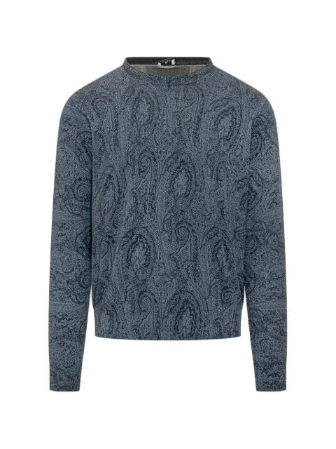 ETRO cotton-blend sweater with floral Arnica motif