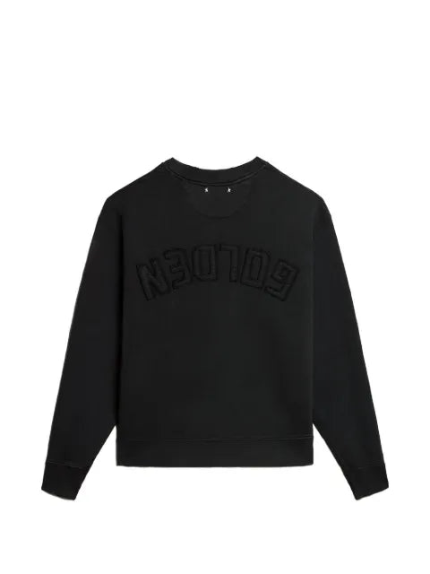 Golden Goose sweatshirt in washed black with reverse logo on the back - Jersey Capsule