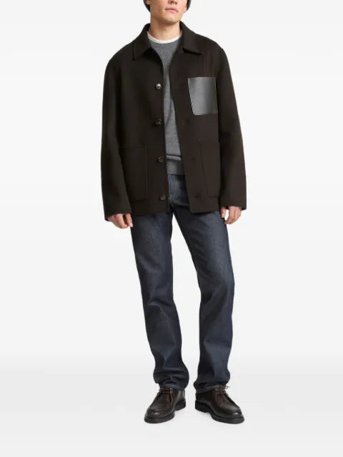 Yves Salomon calf leather-patch jacket