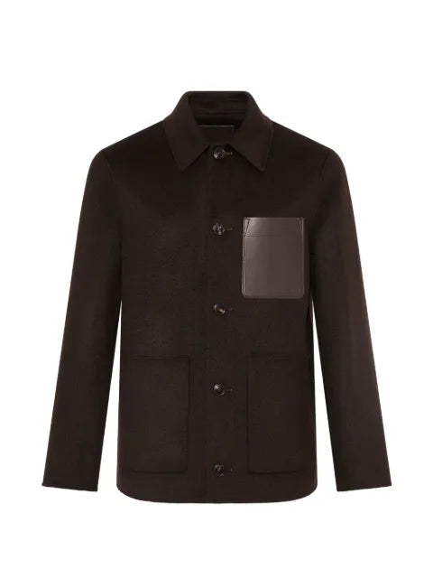 Yves Salomon calf leather-patch jacket