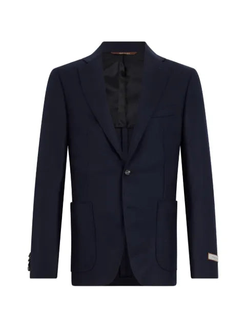 Canali twill-weave single-breasted blazer