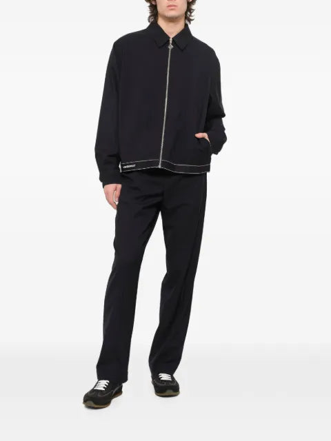 Casablanca logo-embroidered zip-up jacket
