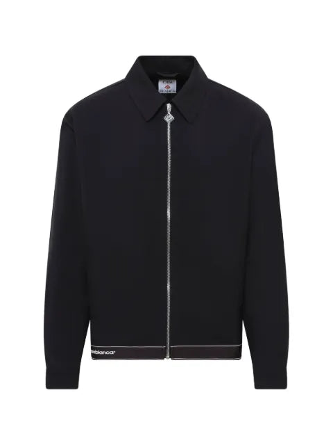 Casablanca logo-embroidered zip-up jacket