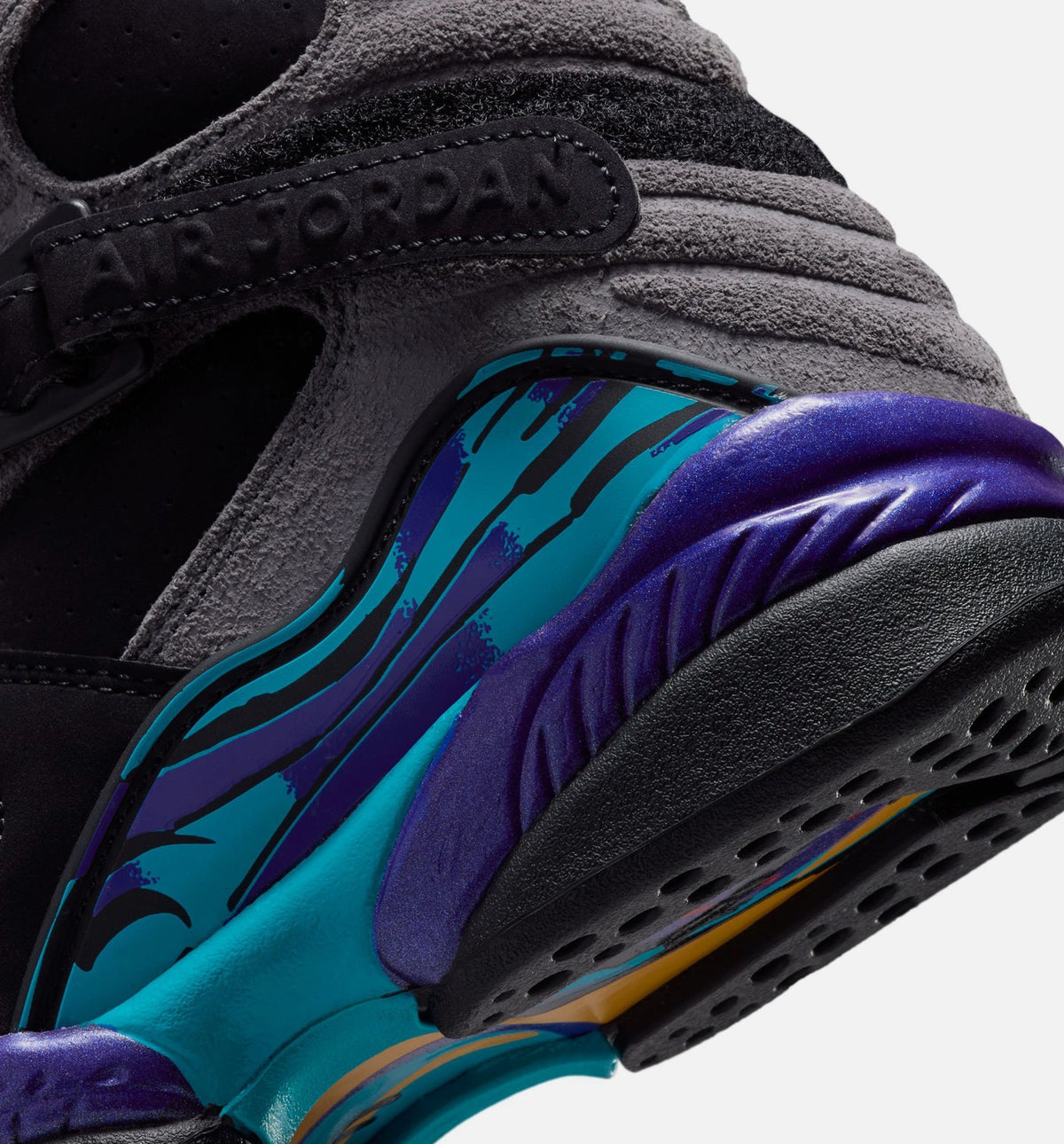 Air Jordan 8 Retro Aqua Grade School Sneakers - Black/Multi-Color/Bright Concord