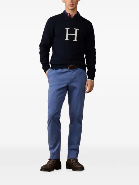 Hackett London logo-knit merino wool sweater