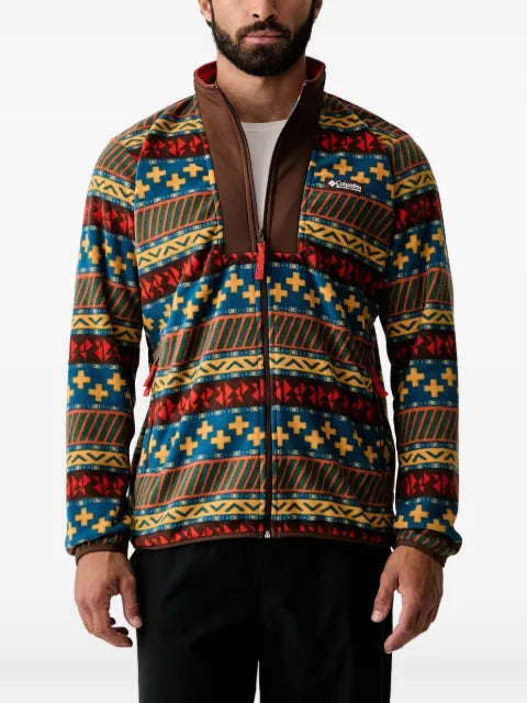 Columbia geometric-pattern zip-up sweatshirt