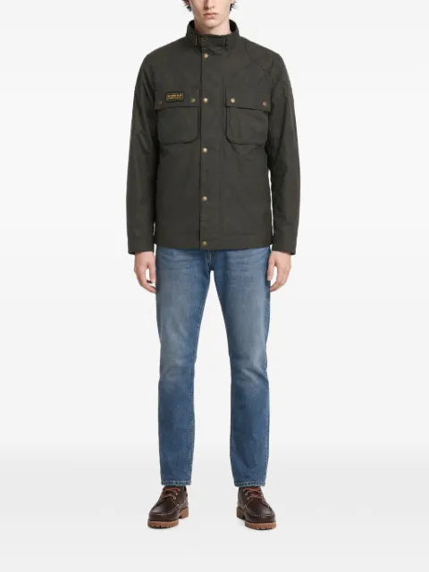 Barbour International Merton buckled-collar waxed-cotton jacket
