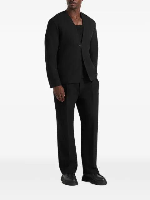 Manière De Voir Alex in black minimal kimono wool-blend blazer