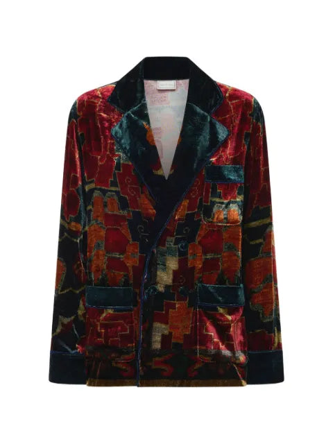 Pierre-Louis Mascia Kanpur geometric-print buttoned blazer