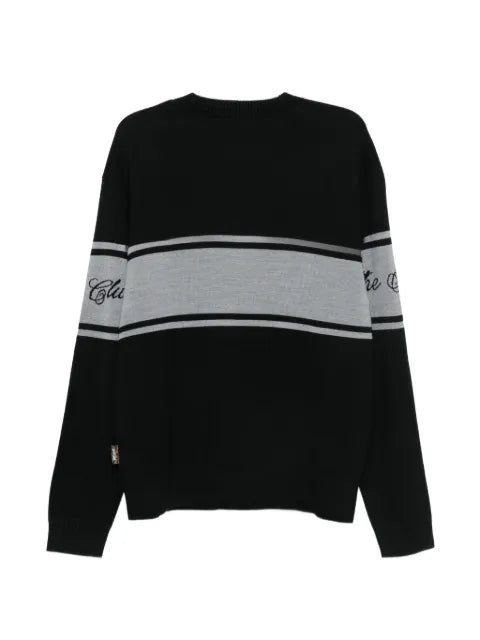 Just Cavalli logo-intarsia striped sweater