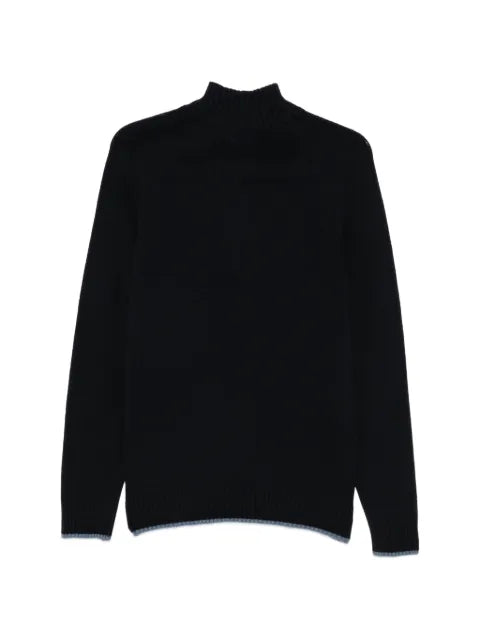 AROVESCIO half-zip ribbed-trim sweater