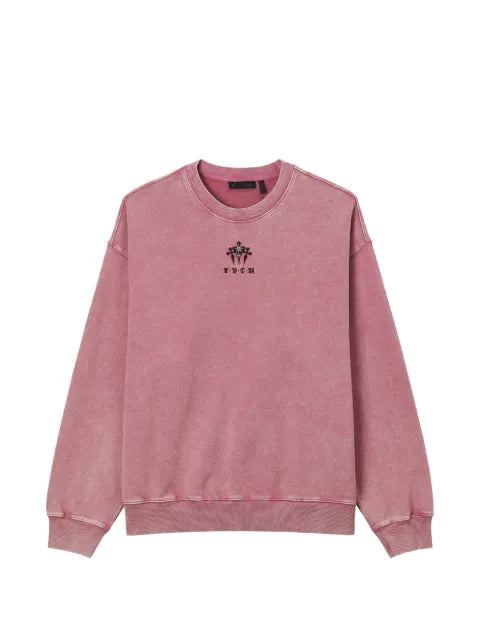 FIVE CM logo-print acid-wash sweatshirt