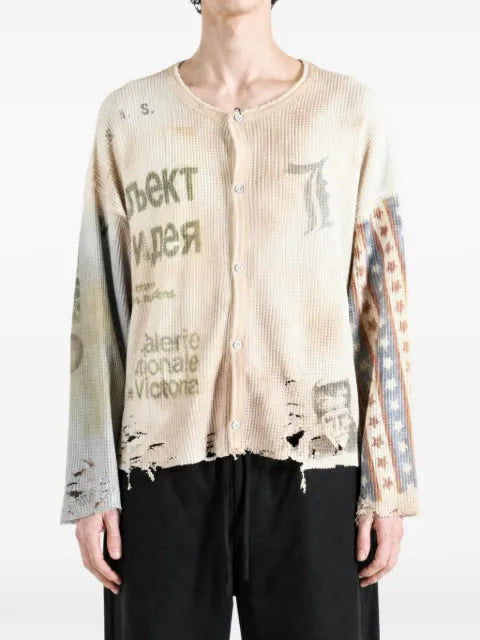 SAITOS distressed graphic-print sweatshirt
