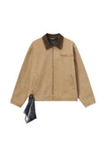 Musium Div. contrasting-collar zip-up jacket