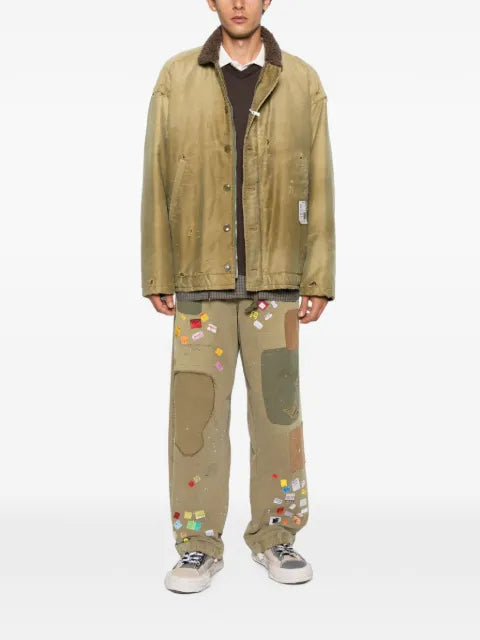 Maison MIHARA YASUHIRO distressed faux-shearling-collar jacket