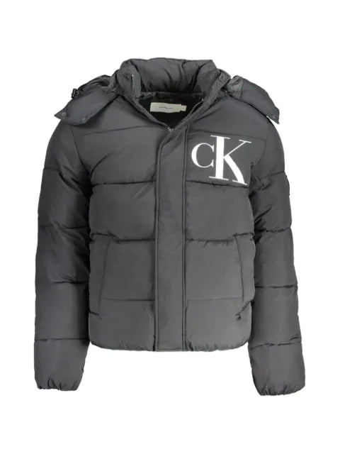 Calvin Klein logo-print hooded quilted jacket