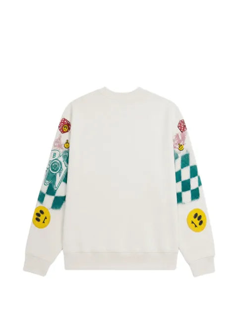 BARROW graphic-print checkered sweater