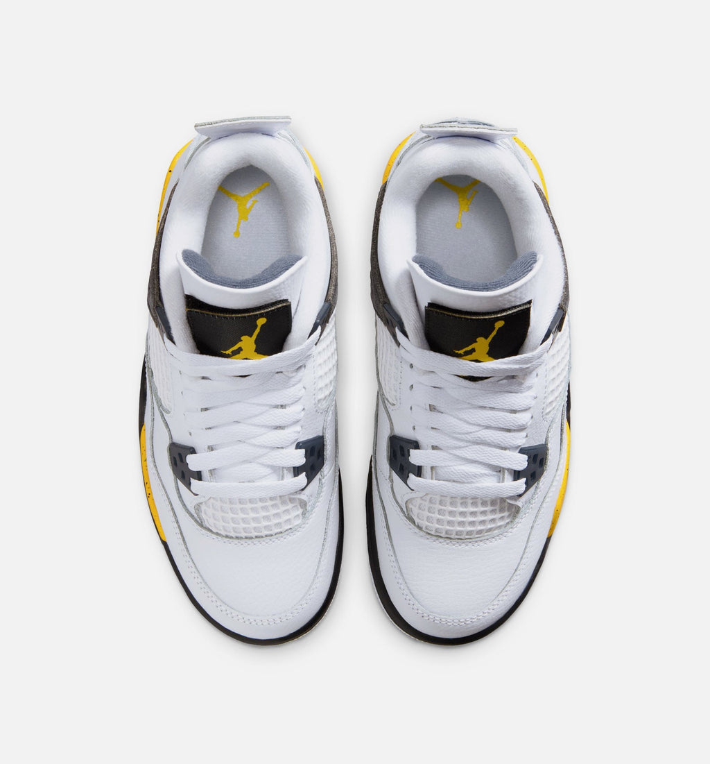 Air Jordan 4 Retro Rare Air Tour Yellow Grade School Lifestyle Shoe – White/Dark Blue Grey/Black/Tour Yellow