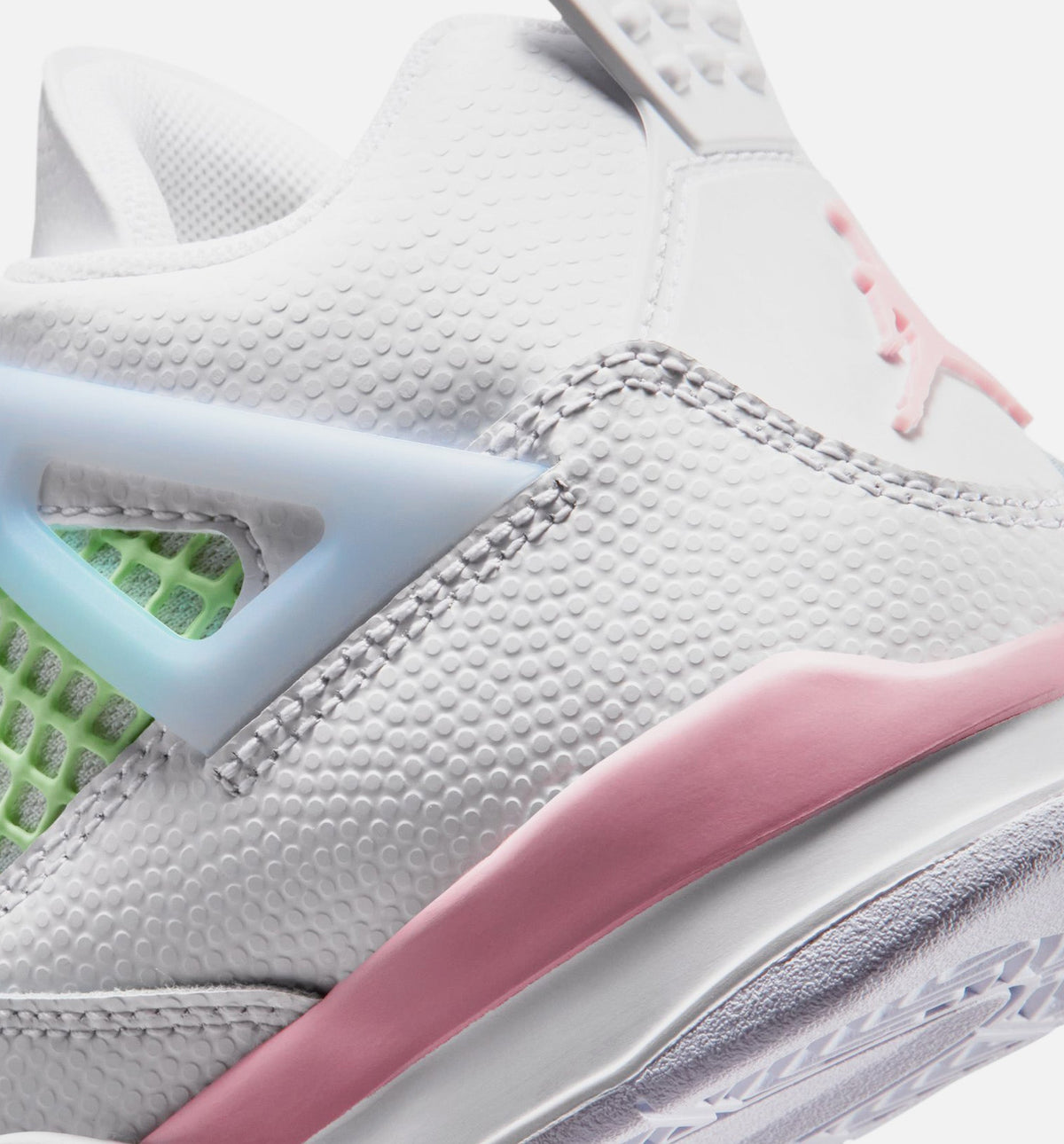 Air Jordan 4 Retro 'Medium Soft Pink' Preschool - White/Medium Soft Pink/Half Blue