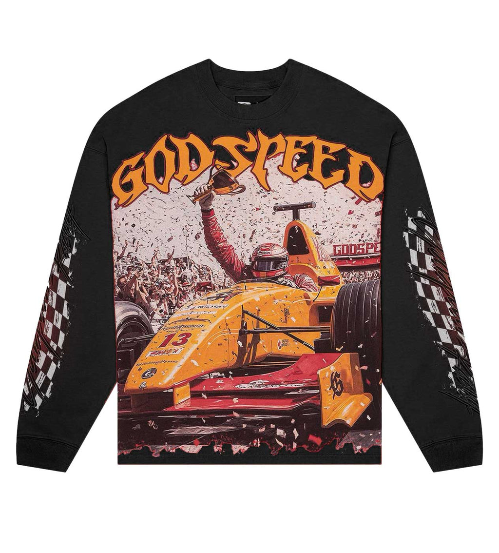 Godspeed F1 Finish Line L/S Tee Black