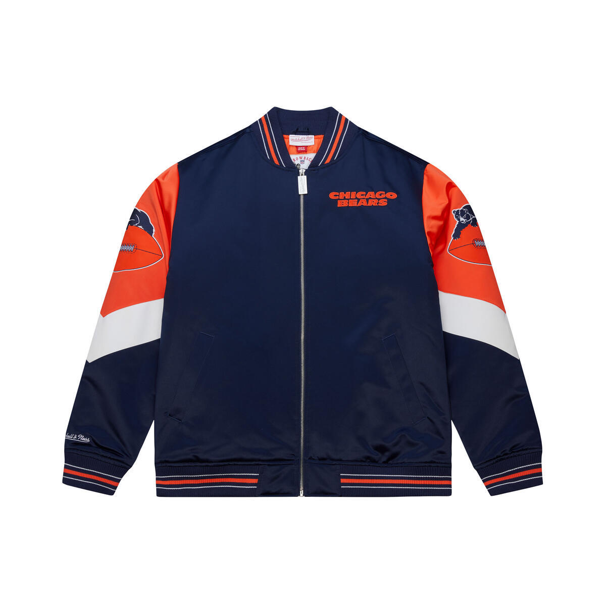 M&N NFL Vintage Chicago Bears Throw It Back Heavyweight Satin Jacket