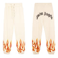 Palm Angle Pants Palm Angels Flame Letter Logo Casual Trousers for Men and Women