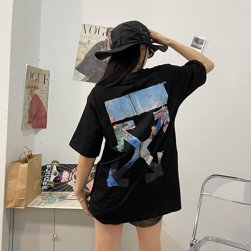 Off-White Arrow Gradient Graphic Short Sleeve Tee Streetwear Unisex