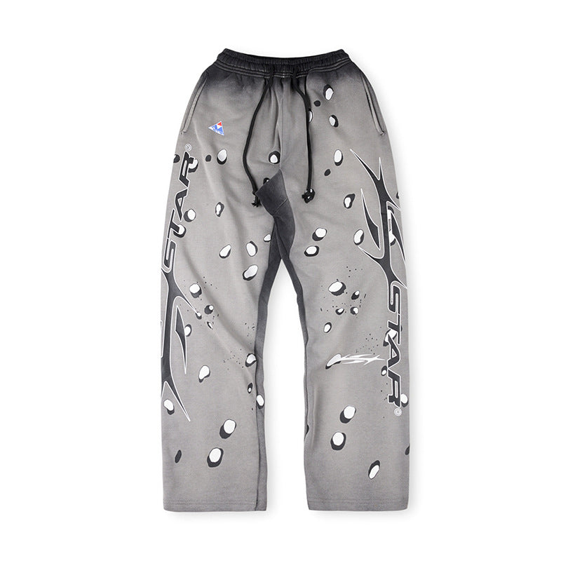 Hellstar Grey Future Flame Sweatpants