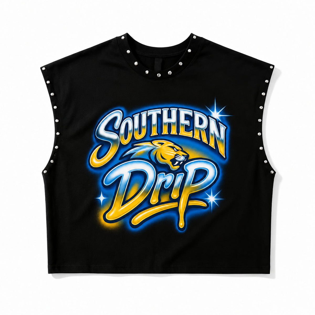 Cropped Graphic Rivet Sleeveless Tank Top Y2K Streetwear Multi‑Style
