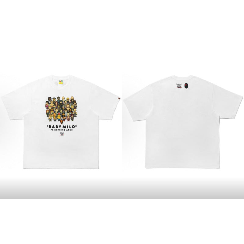 Bape Multi‑Graphic Ape Head Oversized Tee Streetwear Unisex