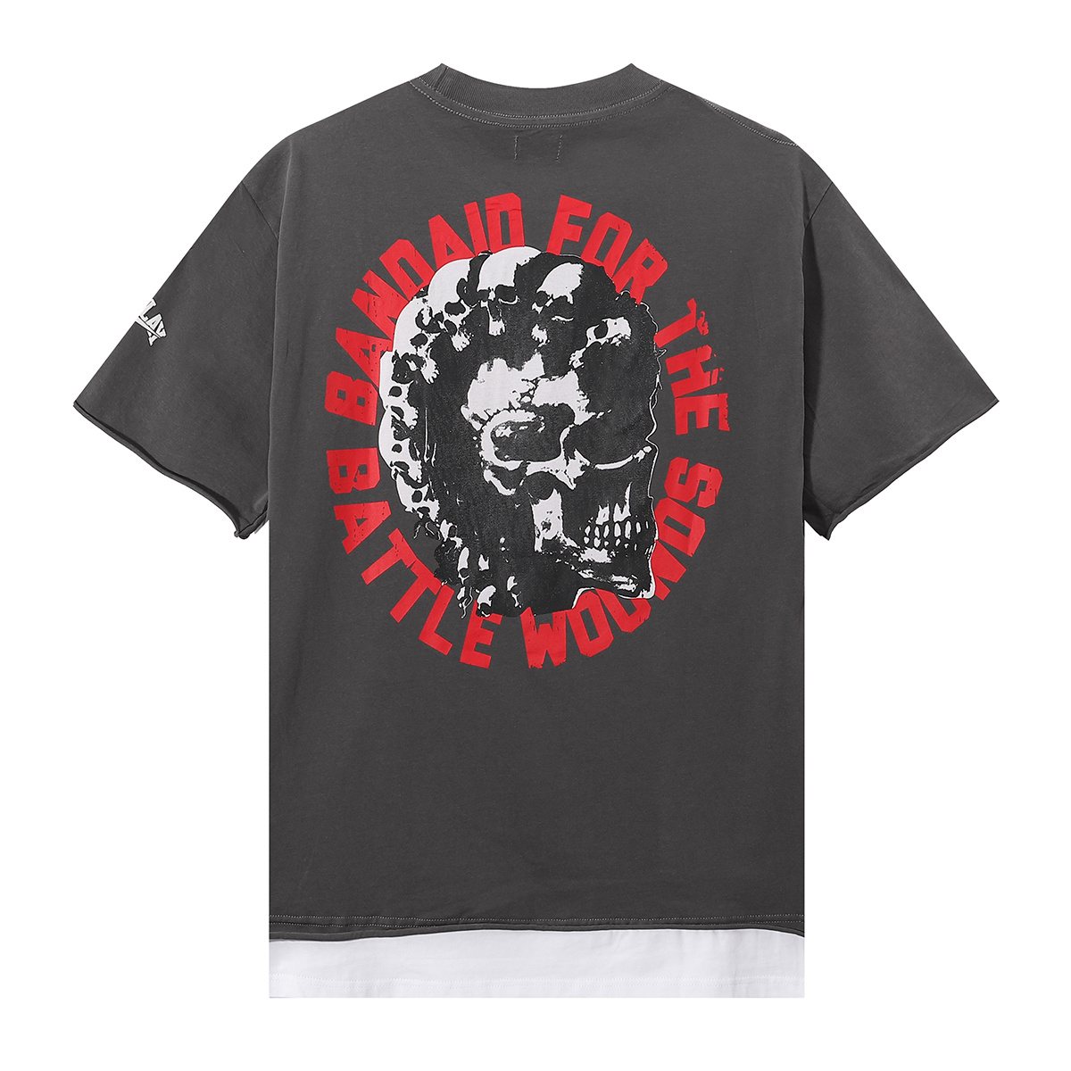 Rough Play Dark Gray Skull City Graphic T-Shirt