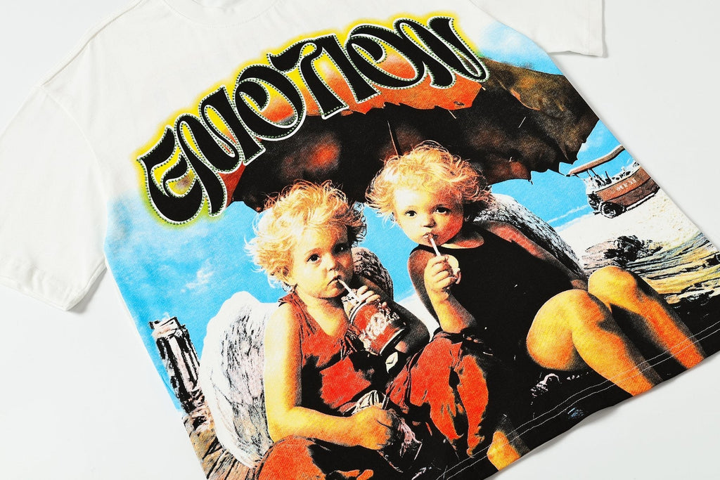 Mixed Emotion Photo Graphic Short-Sleeve T-Shirt