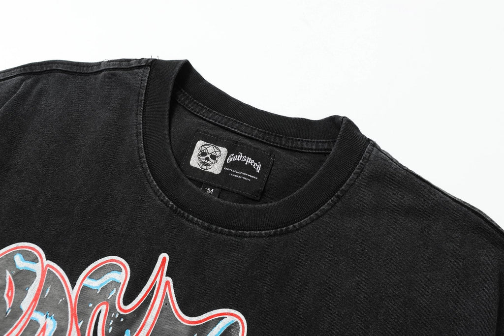 Godspeed Washed Black Rock Graphic T-Shirt